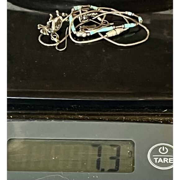 VTG Native American Turquoise & Sterling Silver Kokopelli Necklace Earring Set - Picture 15 of 15